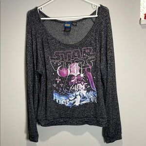 Star Wars Women's Long Sleeve Tee - Black and Purple